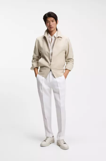 Slim-fit jacket in linen