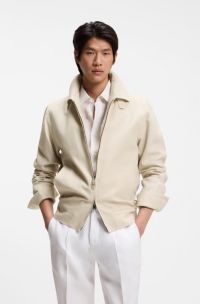 Slim-fit jacket in linen, White