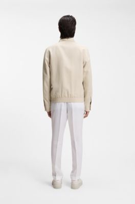 Slim-fit jacket in linen, White