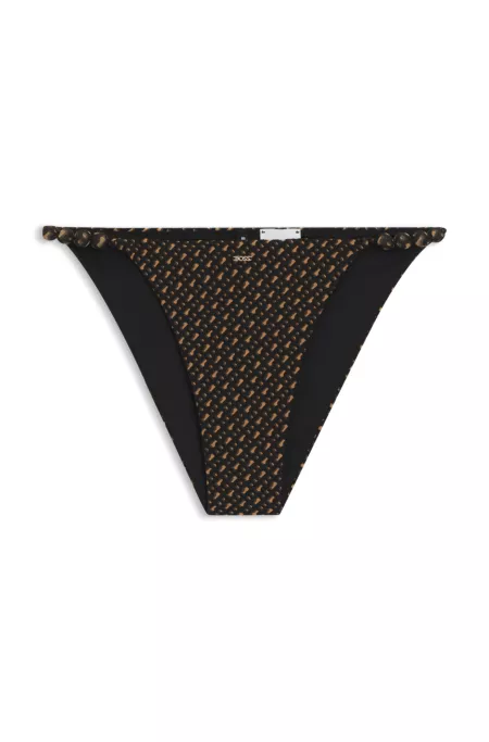 Bikini bottoms with monogram jacquard