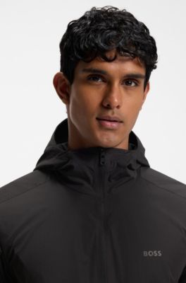 Packable water-repellent jacket in ripstop fabric, Black
