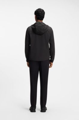 Packable water-repellent jacket in ripstop fabric, Black