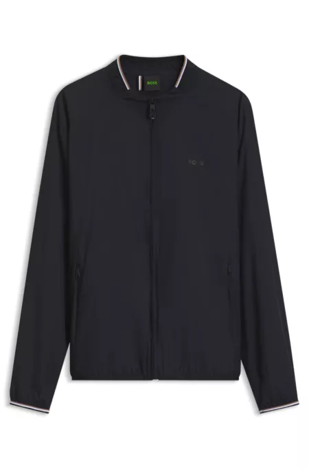 Veste zippée en tissu déperlant avec logo