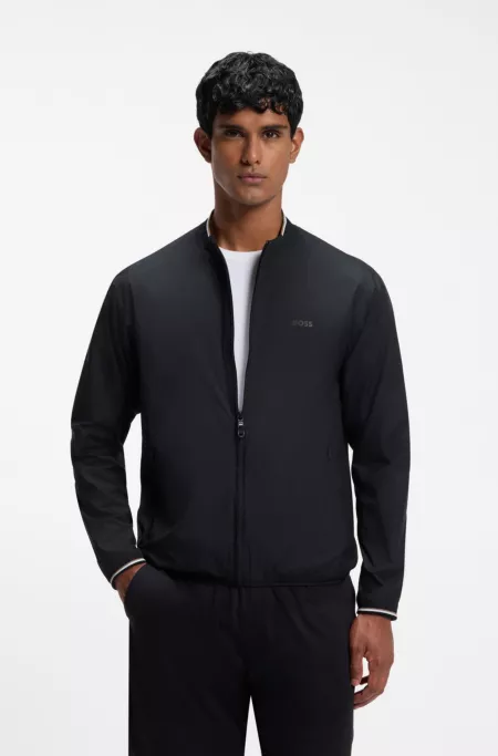 Veste zippée en tissu déperlant avec logo