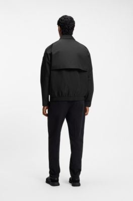 Water-repellent blouson jacket with welded front placket, Black