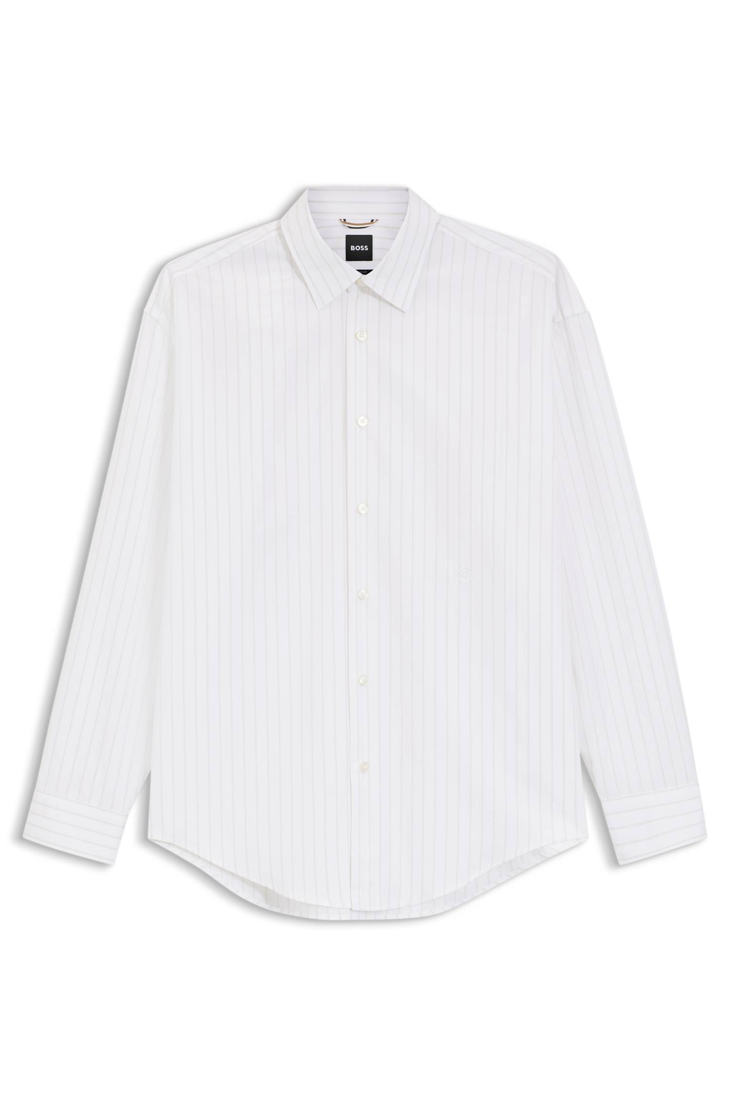 Boss Relaxed-fit shirt in striped cotton poplin skjortor & blusar herr – bild 4