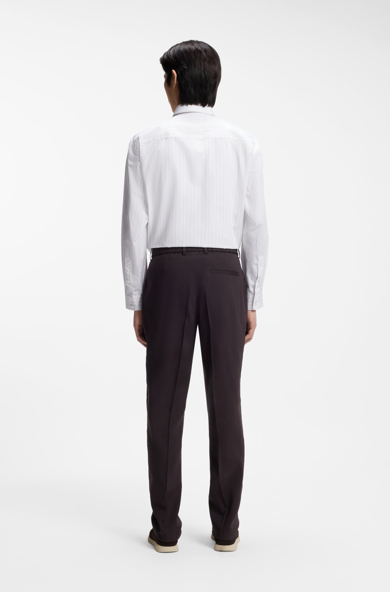 Boss Relaxed-fit shirt in striped cotton poplin skjortor & blusar herr – bild 3