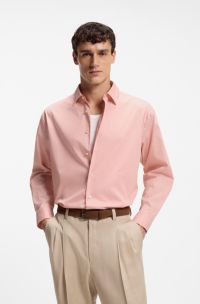 Relaxed-fit shirt in cotton poplin, light pink