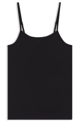Stretch-jersey vest with adjustable straps, Black