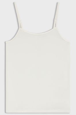 Stretch-jersey vest with adjustable straps, White
