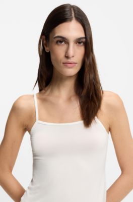 Stretch-jersey vest with adjustable straps, White
