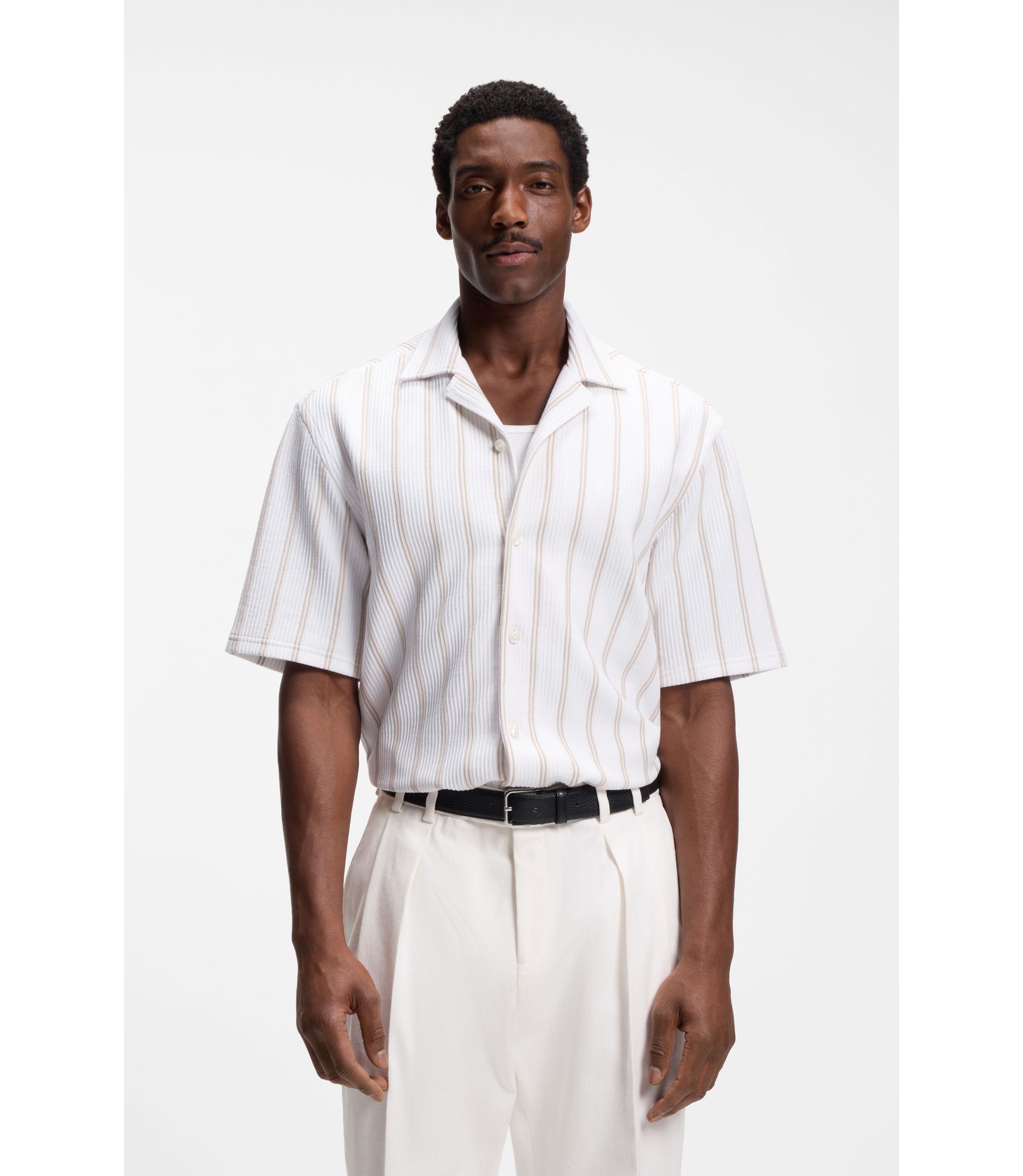 Relaxed-Fit Hemd aus gestreifter Stretch-Baumwolle