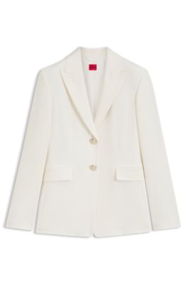 Regular-fit blazer with gold-tone buttons, White