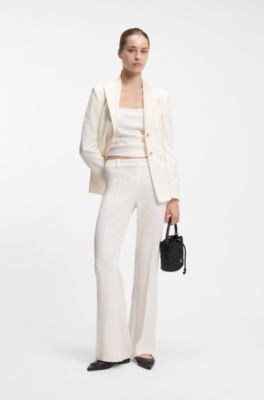 Regular-fit blazer with gold-tone buttons, Natural