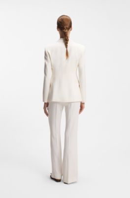 Regular-fit blazer with gold-tone buttons, Natural