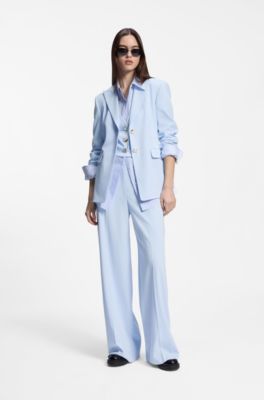 Regular-fit blazer with gold-tone buttons, Light Blue