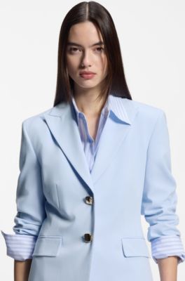 Regular-fit blazer met goudkleurige knopen, Lichtblauw