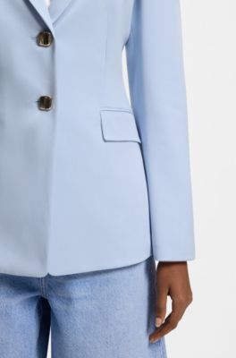 Regular-fit blazer with gold-tone buttons, Light Blue