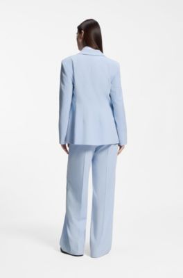Regular-fit blazer with gold-tone buttons, Light Blue
