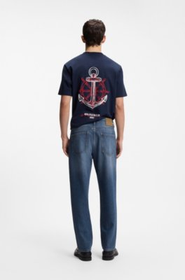 Hugo Relaxed-tapered-fit jeans in blue denim herr – bild 2