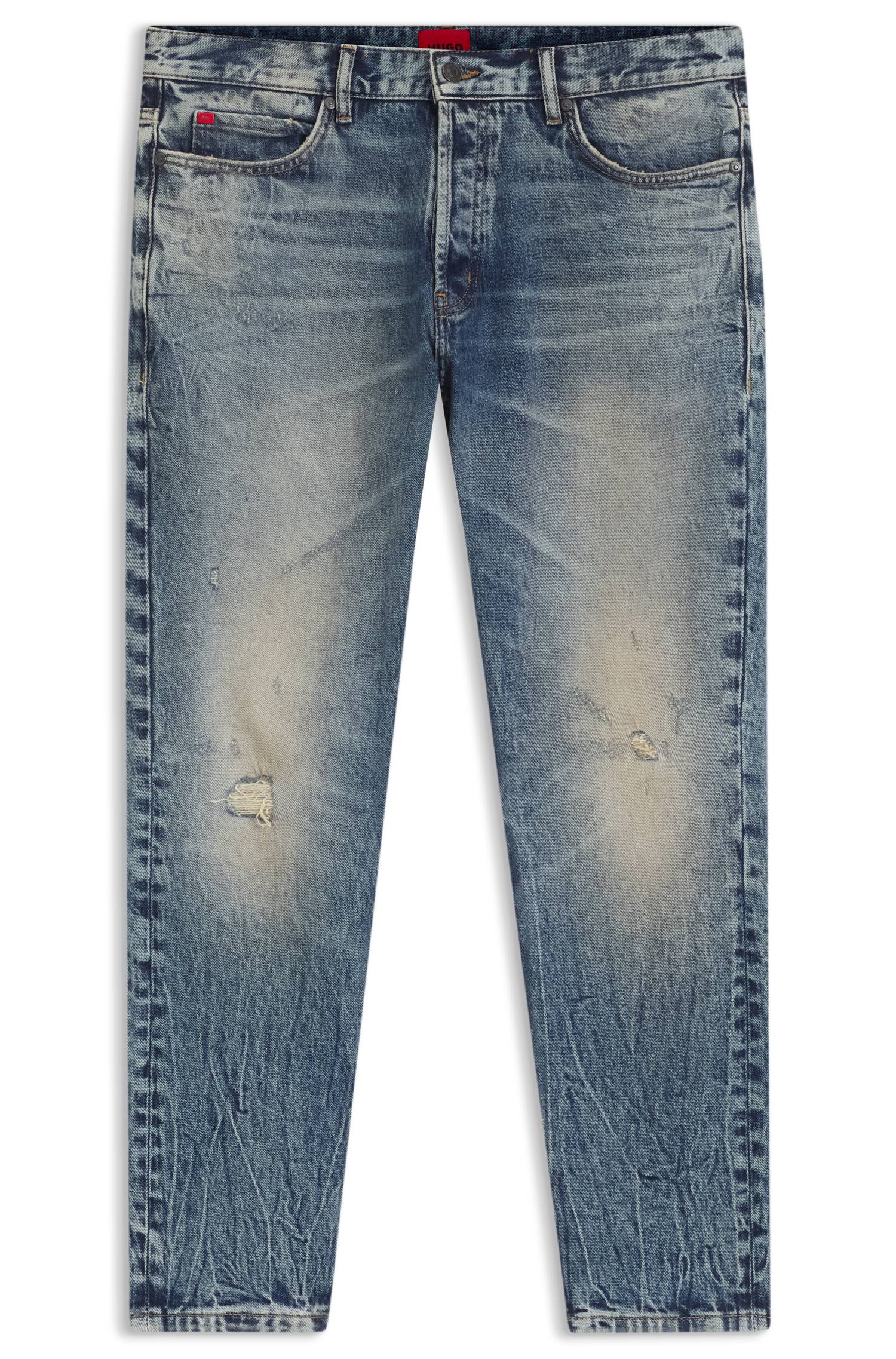 Hugo Tapered-fit jeans in blue stretch denim herr – bild 4