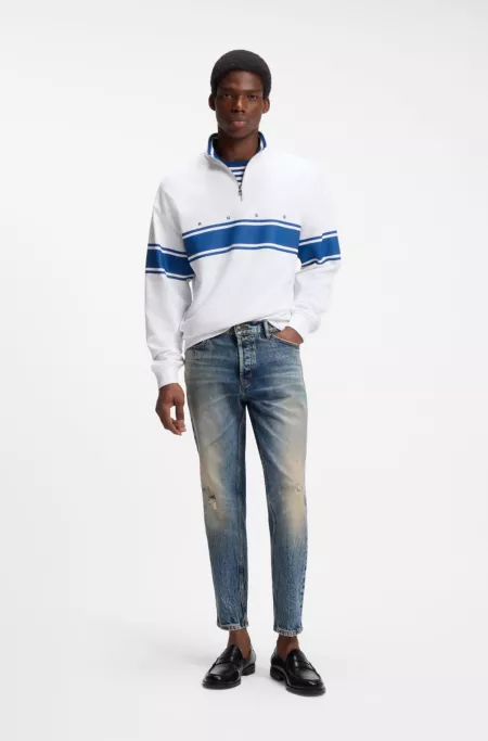 Jean Tapered en denim stretch bleu