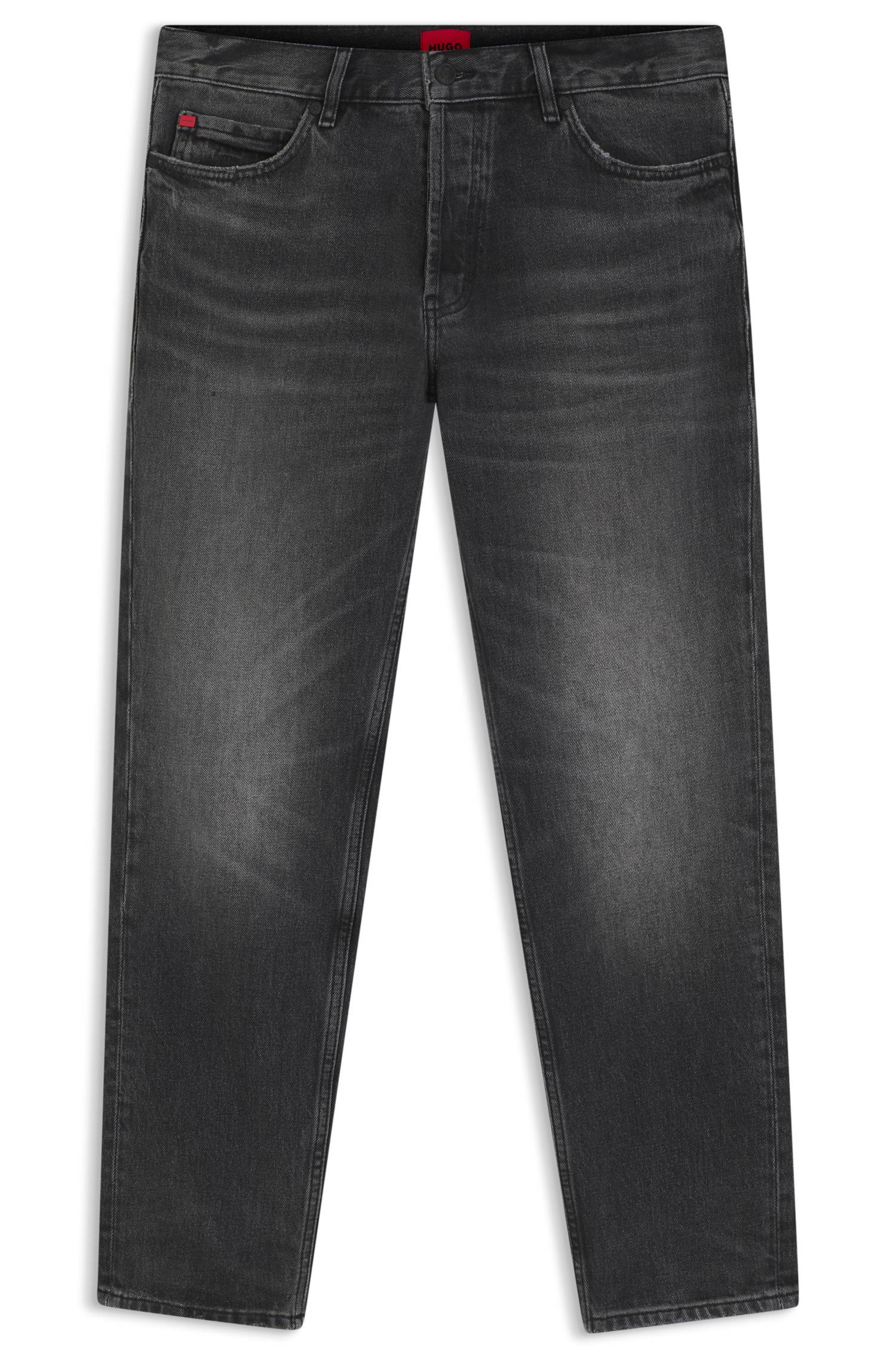 Hugo Tapered-fit jeans in black stretch denim herr – bild 4