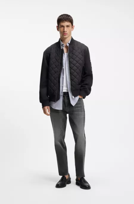 Jean Tapered en denim stretch noir