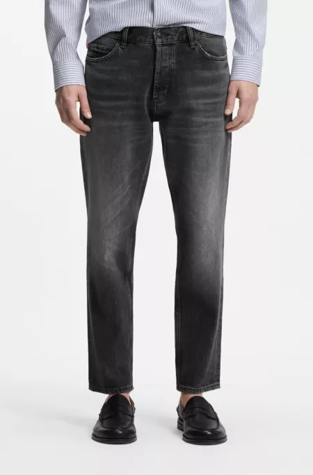 Jean Tapered en denim stretch noir