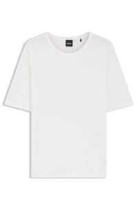 Slim-fit T-shirt in cotton, modal and silk, White