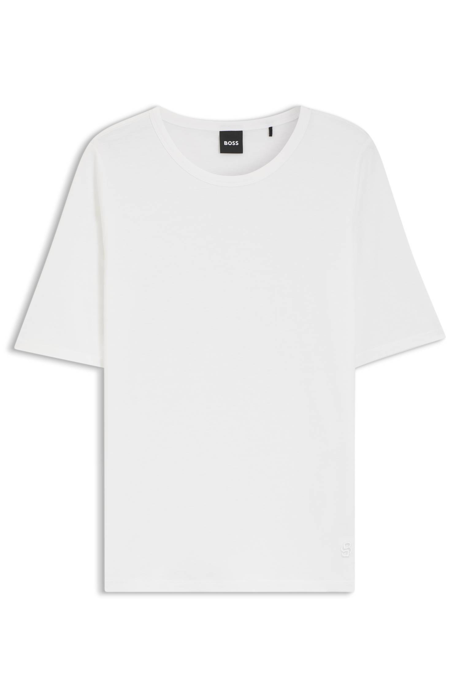 Boss Slim-fit T-shirt in cotton, modal and silk dam – bild 4