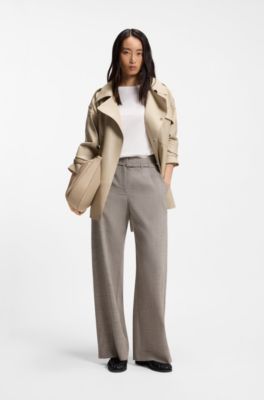 T-shirt Slim en coton, modal et soie, Blanc