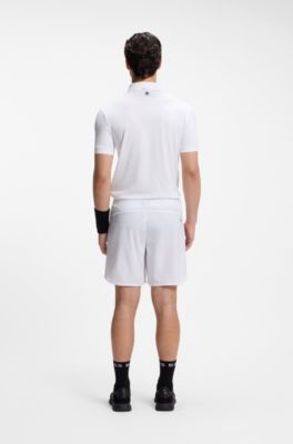 Bermuda da tennis sportivi in tessuto NOVA innovativo, Bianco