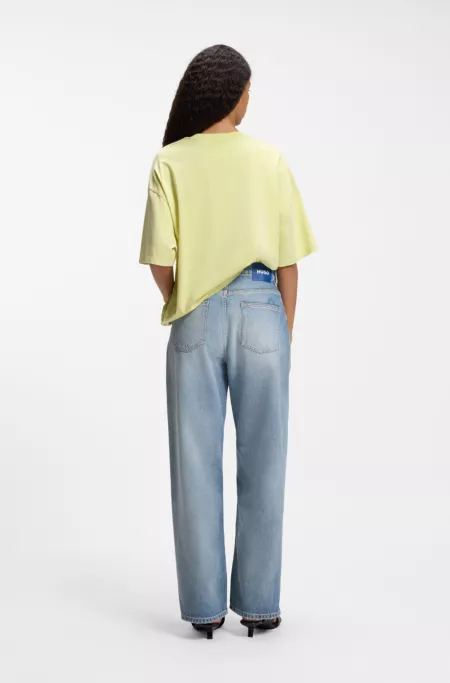 Blaue Loose-Fit Jeans aus festem Denim