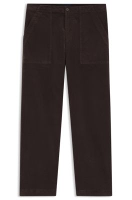 BOSS BY BECKHAM trousers in stretch-cotton corduroy, Brown