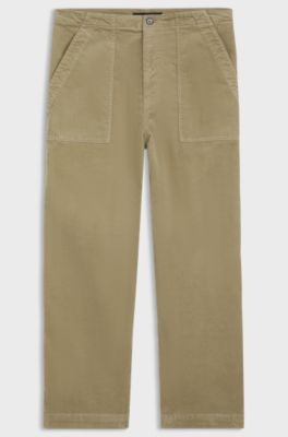BOSS BY BECKHAM trousers in stretch-cotton corduroy, Brown