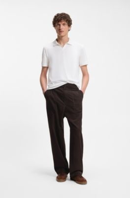 BOSS BY BECKHAM trousers in stretch-cotton corduroy, Brown