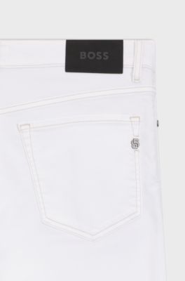 Five-pocket jeans in white stretch denim, White