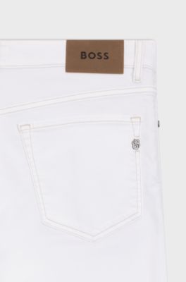 Femficksjeans i vit stretchdenim, Vit