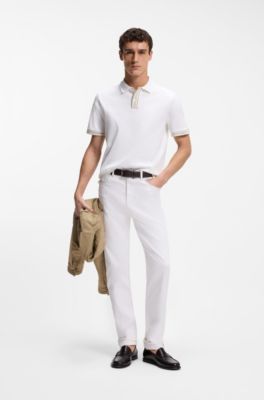 Five-pocket jeans in white stretch denim, White