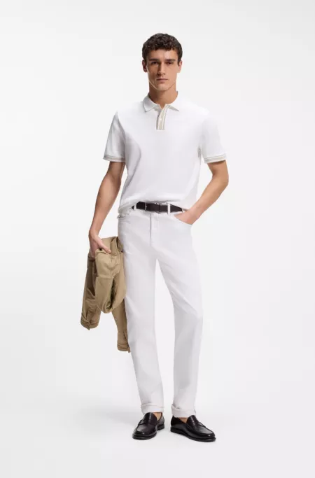 Five-pocket jeans in white stretch denim