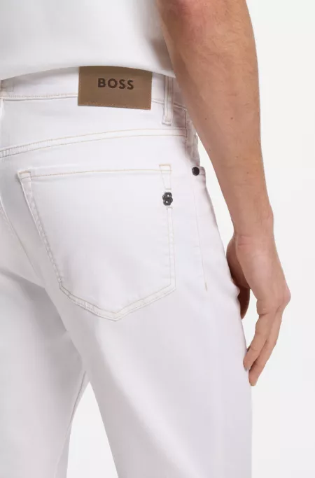 Five-pocket jeans in white stretch denim