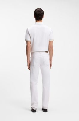 Five-pocket jeans in white stretch denim, White