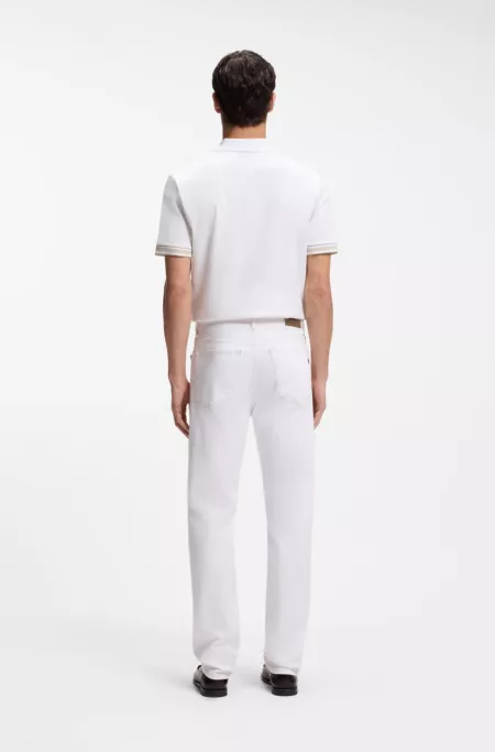 Five-pocket jeans in white stretch denim