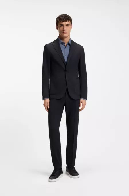Packable slim-fit blazer in a washable wool blend