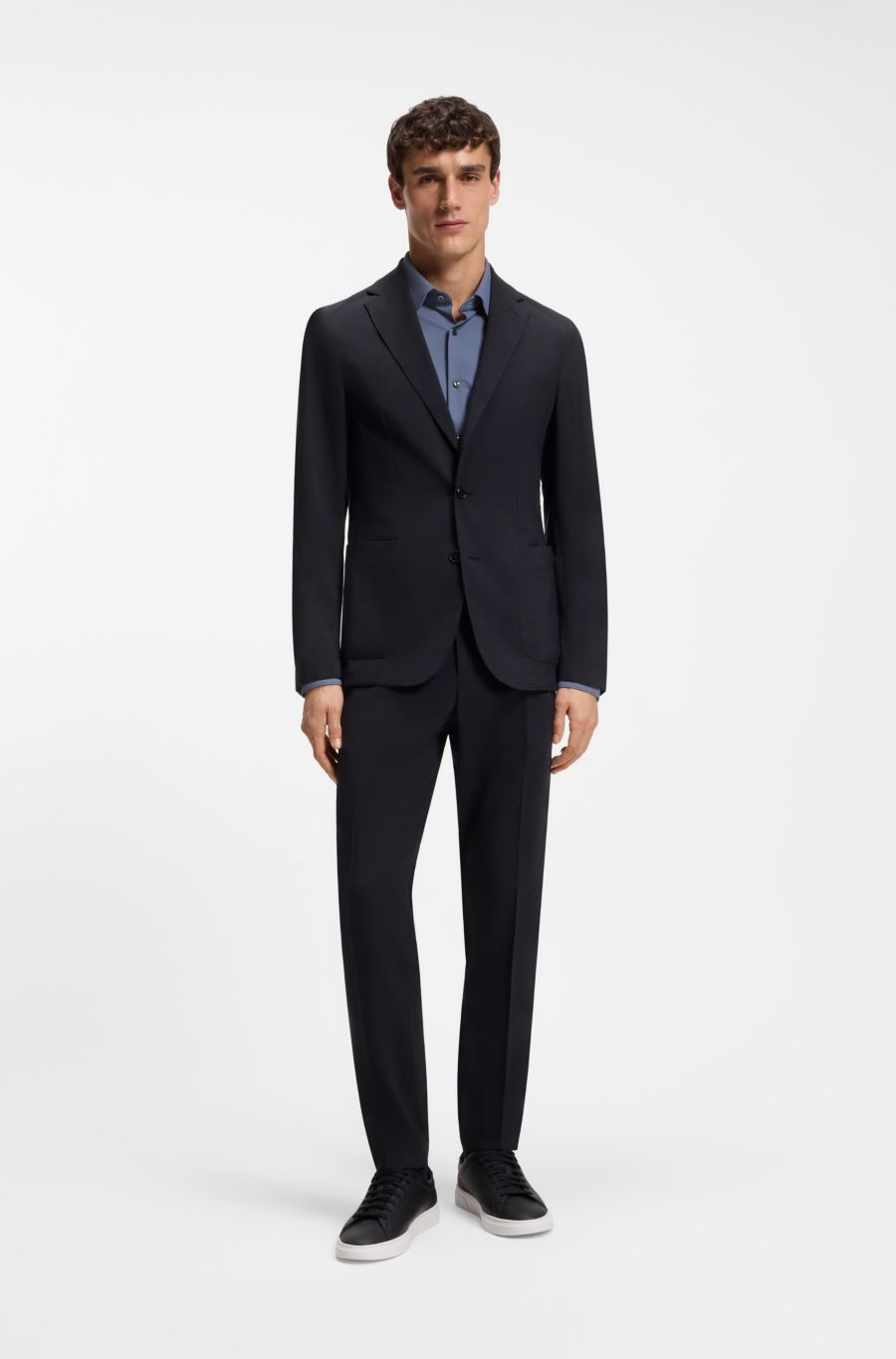BOSS Wool-Blend Suit — Dark Blue