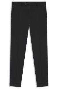Slim-fit trousers in washable stretch cotton, Black