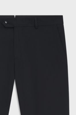 Slim-fit trousers in washable stretch cotton, Black