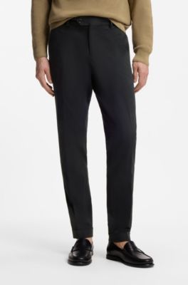 Slim-fit trousers in washable stretch cotton, Black