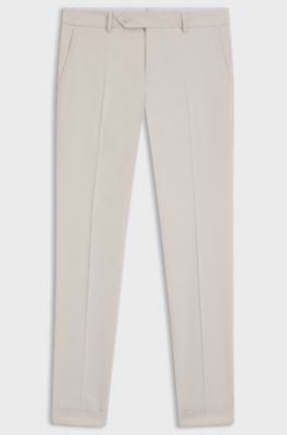 Slim-fit broek van wasbaar stretchkatoen, Lichtgrijs